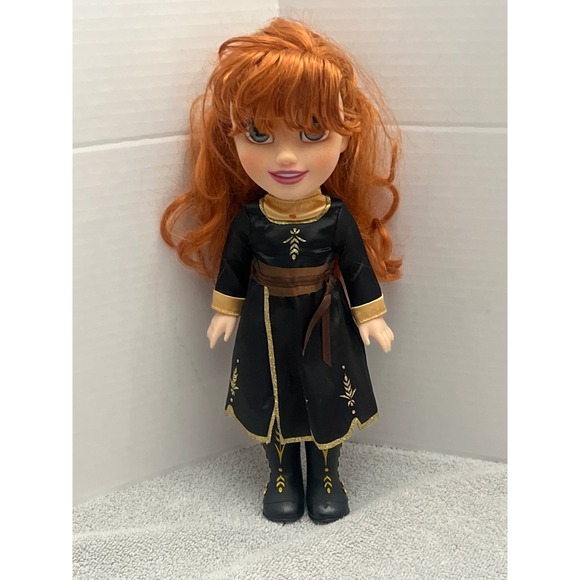 Disney Other - Disney Frozen 2 Anna Queen of Arendelle Doll 14 Inch Red Hair Black Gold Dress